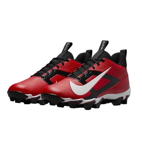 Nike Kids Alpha Menace 4 Shark Football Cleats Size 6 Red White NWOB - Picture 1 of 11